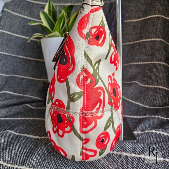 Coach Poppy Hallie Glam Tote Bag 23263 & Matching Wristlet – Limited Edition! 🌸 - Picture 4 of 12